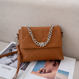 Premium chain, small fragrant wind rhombus bag, New women's bag, genuine leather messenger TOGO first-layer cowhide small square bag 7036