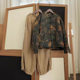 imitation fragrant cloud yarn light sports padded jacket, Guochao copper ammonia printing placket button cotton coat M22460