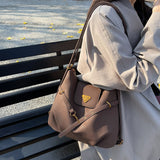 KKBOXLY 2025 Casual commuting retro matte large-capacity bag women's popular new autumn and winter double shoulder back bag single shoulder tote bag