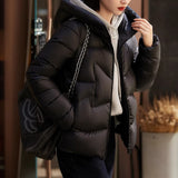 2025 Giant Warm 95 White Goose Down Five-proof Hooded Down Jacket Women's High-end Women's Clothing Short Jacket Pinghu Goose Down Clothing Winter