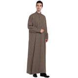 kkboxly  Men's Saudi Arabic Thobe Jubba Dishdasha Long Sleeve Robe, Islamic Abaya Dress, Ramadan Muslim Dress Middle East Islamic Clothing