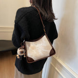 KKBOXLY 2025 Premium texture small bag women's popular new Korean version trendy fashion contrasting color portable oblique span niche versatile bucket bag