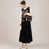 New Chinese vest spring and summer national style vest women's clothing black jacquard elegant temperament buckle top A1121