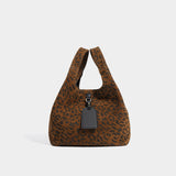 2025 Portable matte leopard print bag women's popular new autumn and winter high-end retro casual commuting leather bag