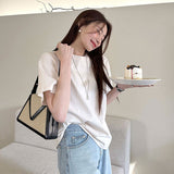 summer new heavy short-sleeved T-shirt Korean ins style high-end basic model, inner and outer wear bottom top