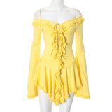 2025 H24DS260  New  women's clothing new sexy sweetheart solid color lace shoulder dress wholesale