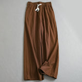 Solid color thin drape breathable elastic waist loose straight-leg pants thin wide-leg pants women's pants floor-mopping casual pants K792