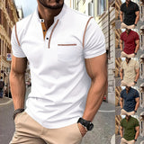 KKBOXLY 2025 men's short-sleeved popular new T-shirt trendy brand  short-sleeved polo shirt casual versatile men's top