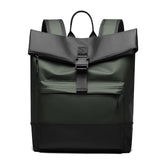 2025 2025 new urban commuter large-capacity leather film anti-splashing men's backpack roll cover anti-theft New printable LOGO