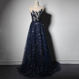 2025Banquet dress  new fashionable and elegant navy blue long large size sleeveless bar mitzvah evening dress dress