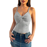 popular New  New knitted fabric Sexy Spice Girl Design Sense Front Chest Kink Slim Vest
