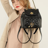 Autumn and winter new products women's bags, leather rhombus backpack women's  new fashion and high-end school bags, small backpacks