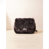 2025 Autumn and winter new cover bag plush premium small fragrant wind small square bag casual diamond chain bag single shoulder messenger bag women's bag