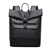 2025 2025 new urban commuter large-capacity leather film anti-splashing men's backpack roll cover anti-theft New printable LOGO