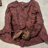 2025    23/8/Early Autumn/Early Autumn Literary Retro Linen Printed Cardigan Shoulder Crew Neck Shirt