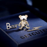 2025 New Japanese and Korean cute animal lightning letter lancet fashion personality summer anti-light artifact bear brooch