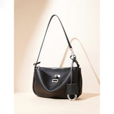 2025 Cowhide Leather Women's Bag Underarm Bag Lock Small Square Bag Locomotive Handbag Baguette Bag Shoulder Bag Crossbody Bag