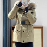 2025 Tooling goose down jacket jacket short hooded big fur collar cold clothing ski clothing outdoor sports women's clothing winter