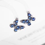 2025 South Korea Dongdaemun 2023 new earrings simple fashion 925 silver needle high sense color zircon butterfly stud earrings