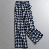 Plaid thin cool pants breathable sunscreen pants elastic waist loose straight pants wide leg pants casual pants women's pants X405
