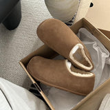 2025  Birkenstocks small potato snow boots popular autumn and winter new warm muller shoes lazy one pedal