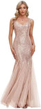 2025New Fishtail Evening Dress  New V-Neck Sexy Long Formal Ball Sequins Party Dress Woman