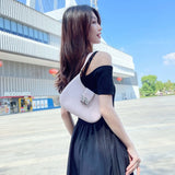 KKBOXLY 2025 PVC Barbie jelly bag fashionable and versatile crescent armpit bag dirt-resistant and easy-to-wash summer women's handbag customization