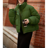2025 Huge and thin! Three-proof white goose down bread clothes, stand-up collar down jackets for women, high-end women's short winter goose down clothes.