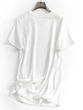Skin-friendly and breathable linen blended crimped short-sleeved basic versatile  summer new casual women's T-shirt K384