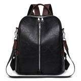 2025 2025 new women's backpack fashion casual shoulder soft leather travel bag retro versatile solid color commuter backpack