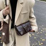 KKBOXLY 2025 Maillard retro underarm bag women's popular new trendy high-end textured women's bag shoulder bag crossbody small square bag