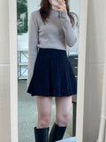 spring new Spice Girl skirt, short A-shaped version high waist and thin simple solid color Korean style pleated skirt