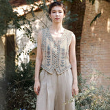 Spring new women's clothing suit pants women's wide-leg pants suit women's two-piece vest C0235 women's fashion