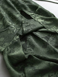 Retro jacquard stand-up collar buckle satin sleeveless vest new Chinese style a complete set of skirt women's suit Z751
