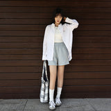 Letter embroidered pure linen shirt women's  spring and summer new sunscreen loose top thin casual long-sleeved cardigan