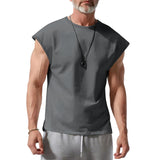 KKBOXLY 2025 24 2025 trade hot-selling men's clothing summer new sleeveless t-shirt youth casual loose solid color thin vest t-shirt men