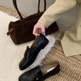 2025  Retro British style loafers popular autumn and winter versatile new flat-bottomed niche flat-bottomed Doudou versatile small leather shoes tide