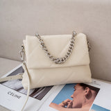 Premium chain, small fragrant wind rhombus bag, New women's bag, genuine leather messenger TOGO first-layer cowhide small square bag 7036