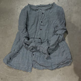 2025  24/1 SN10 casual literary versatile solid color linen long-sleeved cardigan button-up shirt