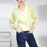 2025 high-end pleated short coat women's spring and autumn new bud design niche cardigan shawl top