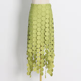 2025 Australian trendy brand niche design long dress  spring new fashion retro Popular style embroidered fringed skirt