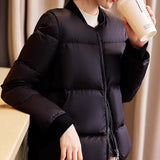 2025 95 white goose down baseball jacket down jacket short women's clothing  new thickened jacket casual temperament age reduction winter