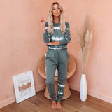 2025 spring and summer new  Popular trade new loungewear casual wear two-piece set women's long-sleeved trousers home set
