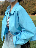 Korean version ramie cotton loose temperament shirt top youth vitality commuting ins style short versatile lapel jacket