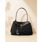 2025 popular New Autumn and Winter Premium Frosted Cowhide Medieval Underarm Bag Kelly Bag Portable One Shoulder Crossbody Large Bag Women's Bag