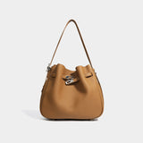 2025 Bags Large-capacity women's niche leather cowhide bucket bags Versatile Popular-style shoulder bags Premium casual messenger bags