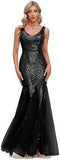 2025New Fishtail Evening Dress  New V-Neck Sexy Long Formal Ball Sequins Party Dress Woman