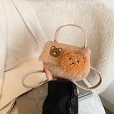 KKBOXLY 2025 Autumn and winter super fire niche lamb furry bag women's popular new versatile chain messenger bag mini furry bag