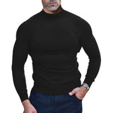 KKBOXLY 2025 Autumn and winter long-sleeved German velvet bottoming shirt 2025 casual solid color semi-turtleneck tight long-sleeved top men