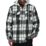KKBOXLY 2025 new fashion 2025 men's 2025 trade casual hooded plaid shirt jacket men's spot